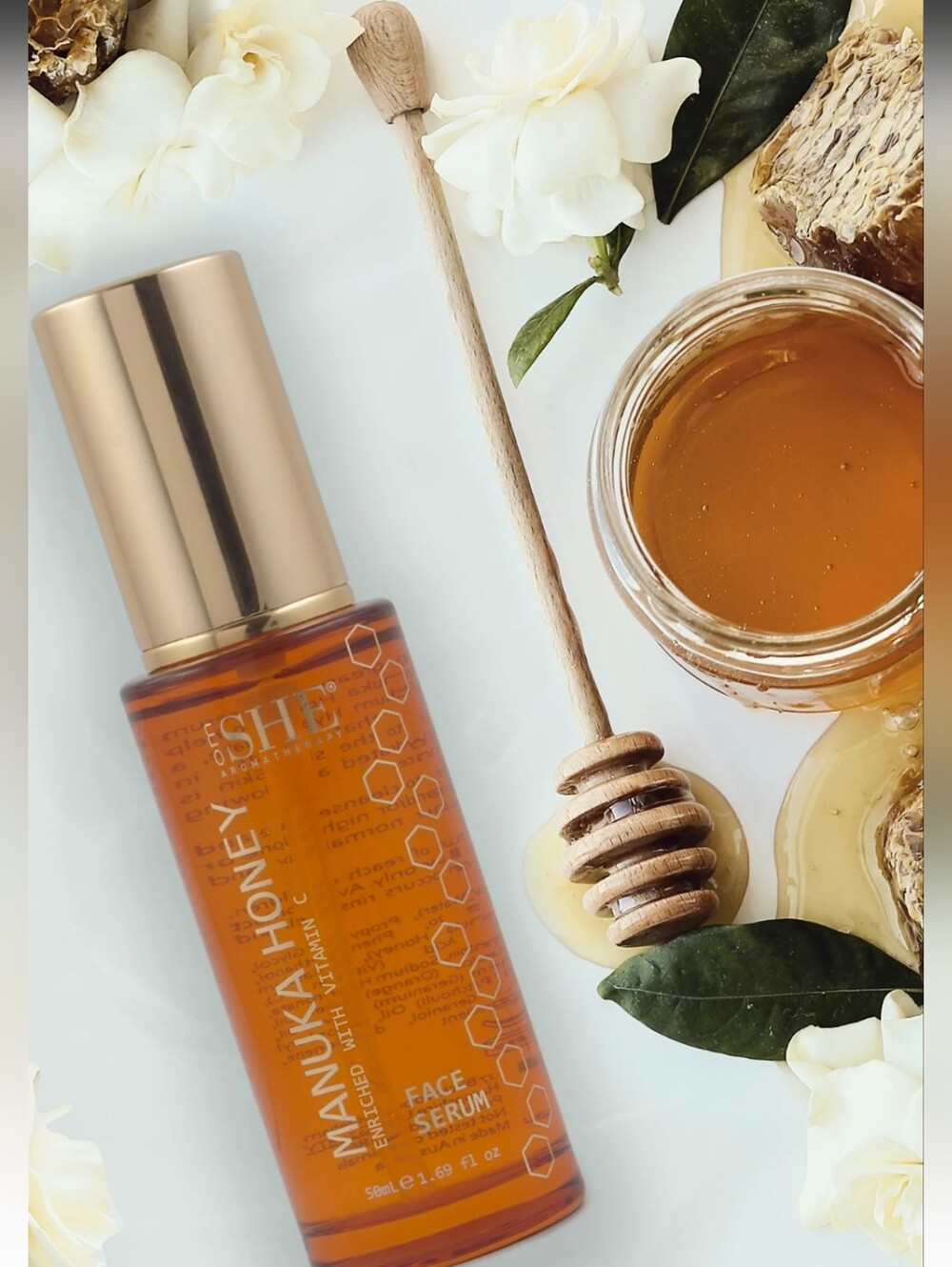 Om SHE Aromatheraphy Manuka Face Honey Cream Serum. NIP. Unisex.